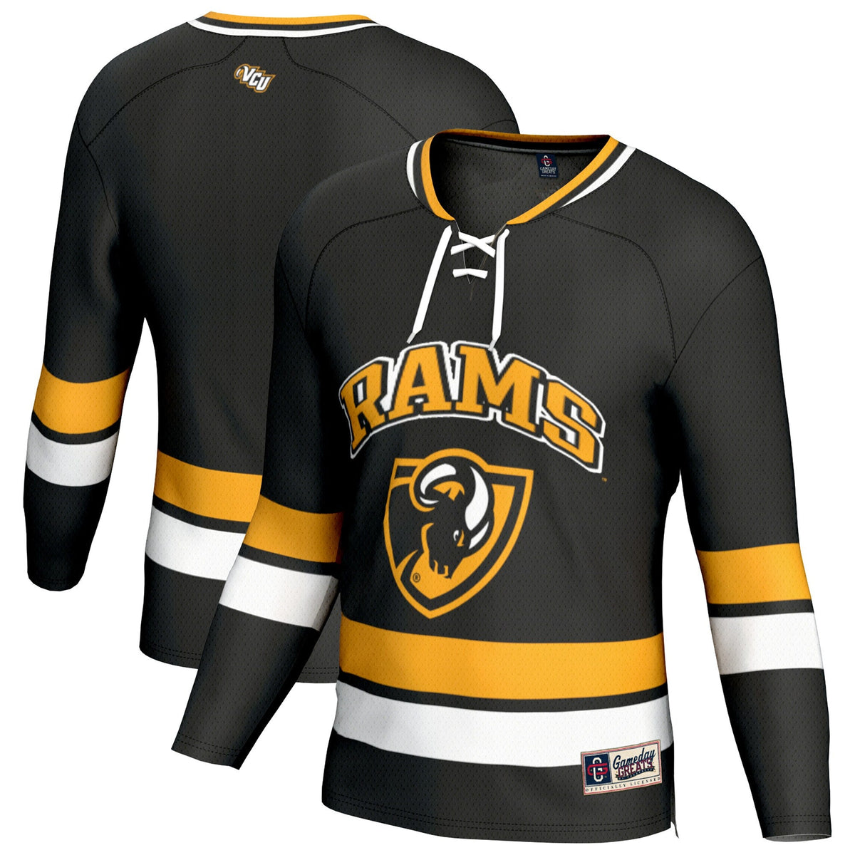 VCU Rams Spirit Hockey Jersey - Black product image 2, provided for visual reference and product detail review