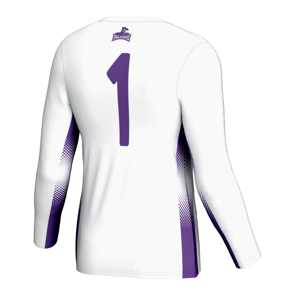 #1 Furman Paladins Lightweight Volleyball Jersey - White product image 4, provided for visual reference and product detail