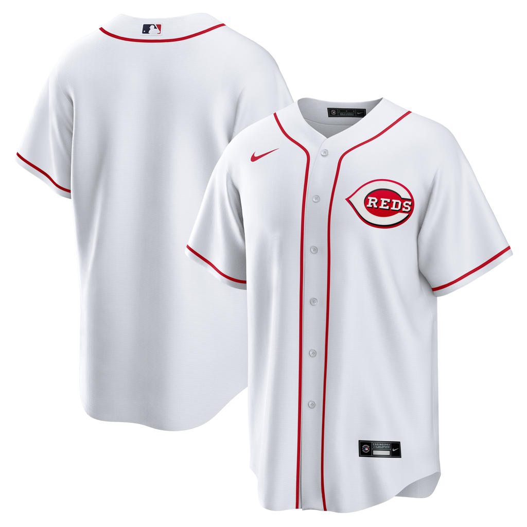 Cincinnati Reds White Home Big & Tall Replica Jersey product image 2, provided for visual reference and product detail review