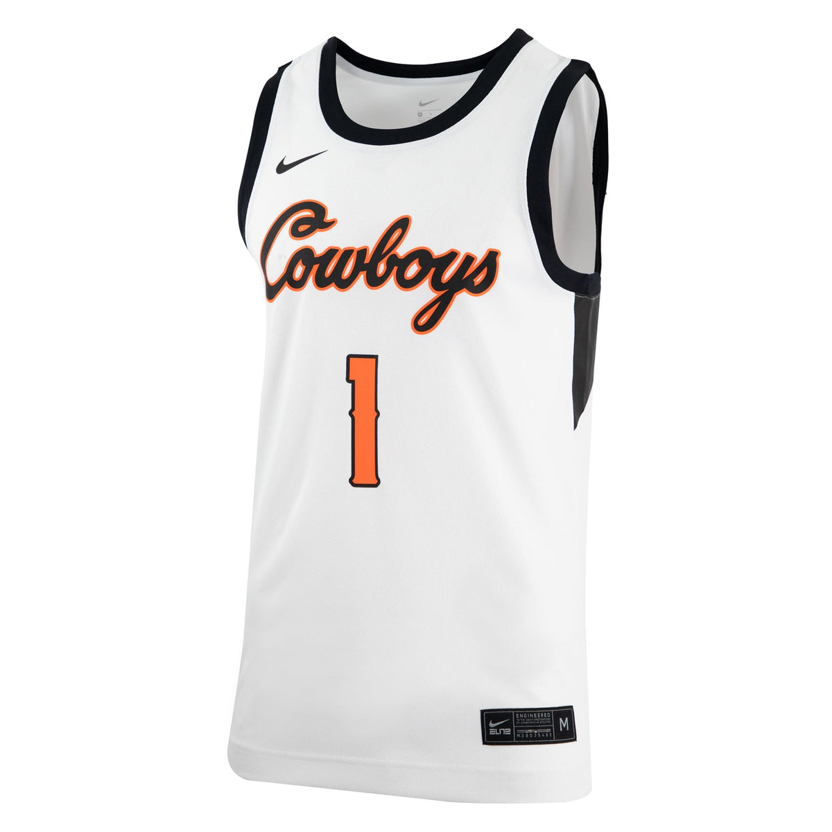 White Oklahoma State Cowboys Retro Replica Basketball Jersey product image 3, provided for visual reference and product