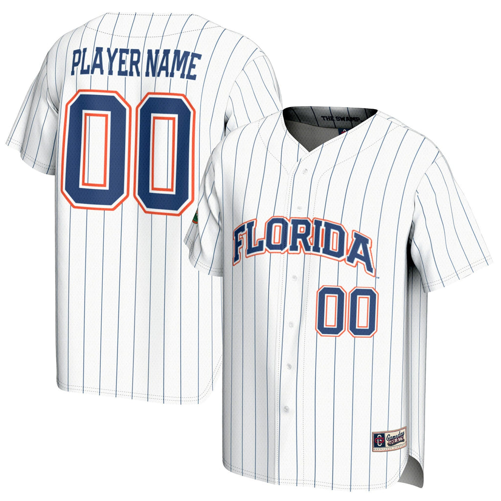 Florida Gators NIL Pick-A-Player Baseball Lightweight Jersey - White product image 2, provided for visual reference and