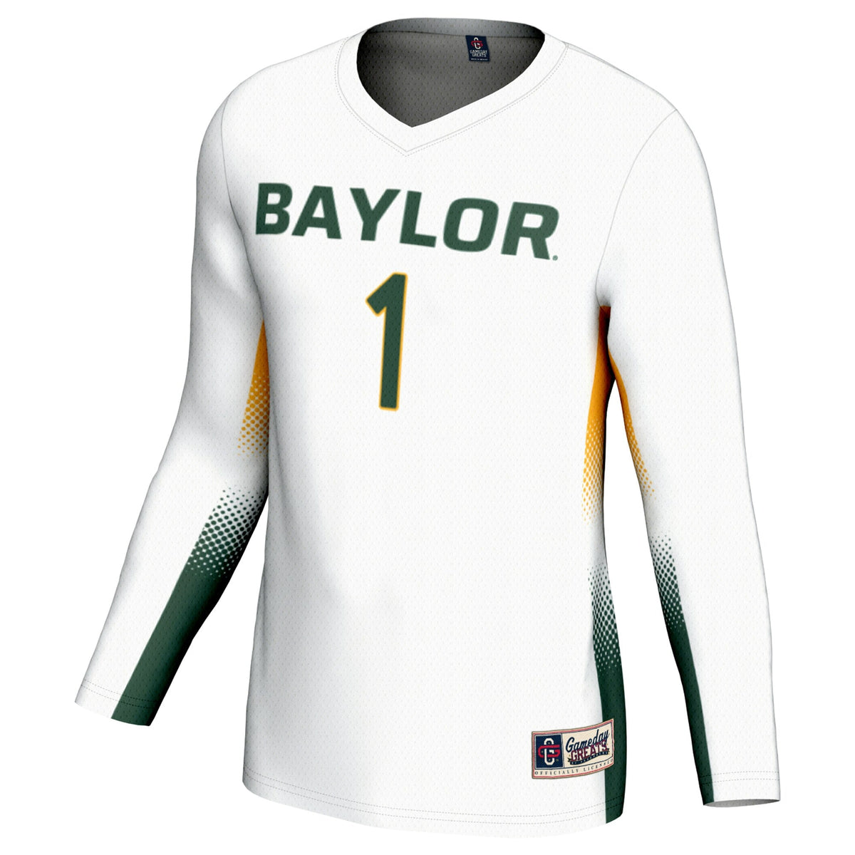 #1 Baylor Bears Lightweight Volleyball Jersey - White product image 3, provided for visual reference and product detail