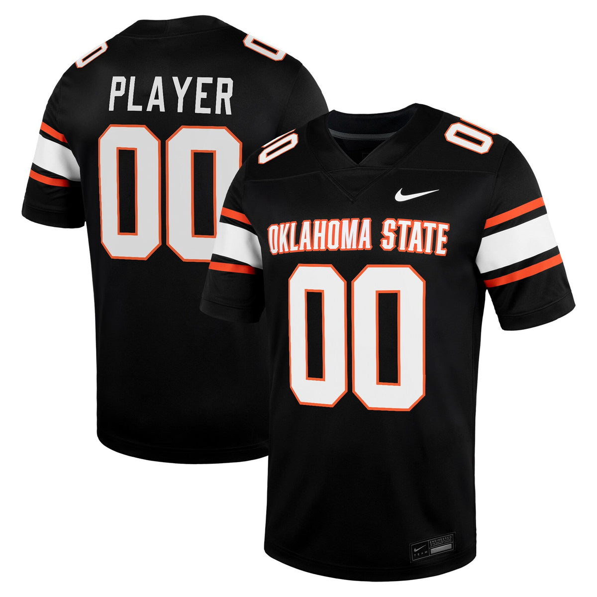 Oklahoma State Cowboys NIL Pick-A-Player Football Game Jersey - Black product image 2, provided for visual reference and