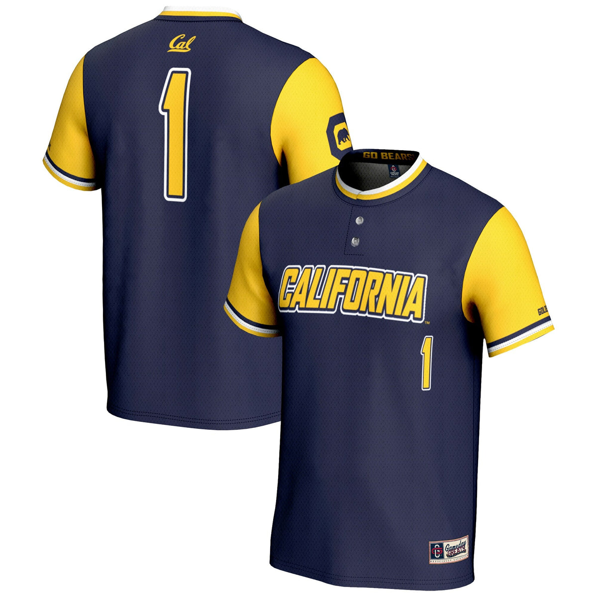 #1 Cal Bears Lightweight Softball Jersey - Navy product image 2, provided for visual reference and product detail review