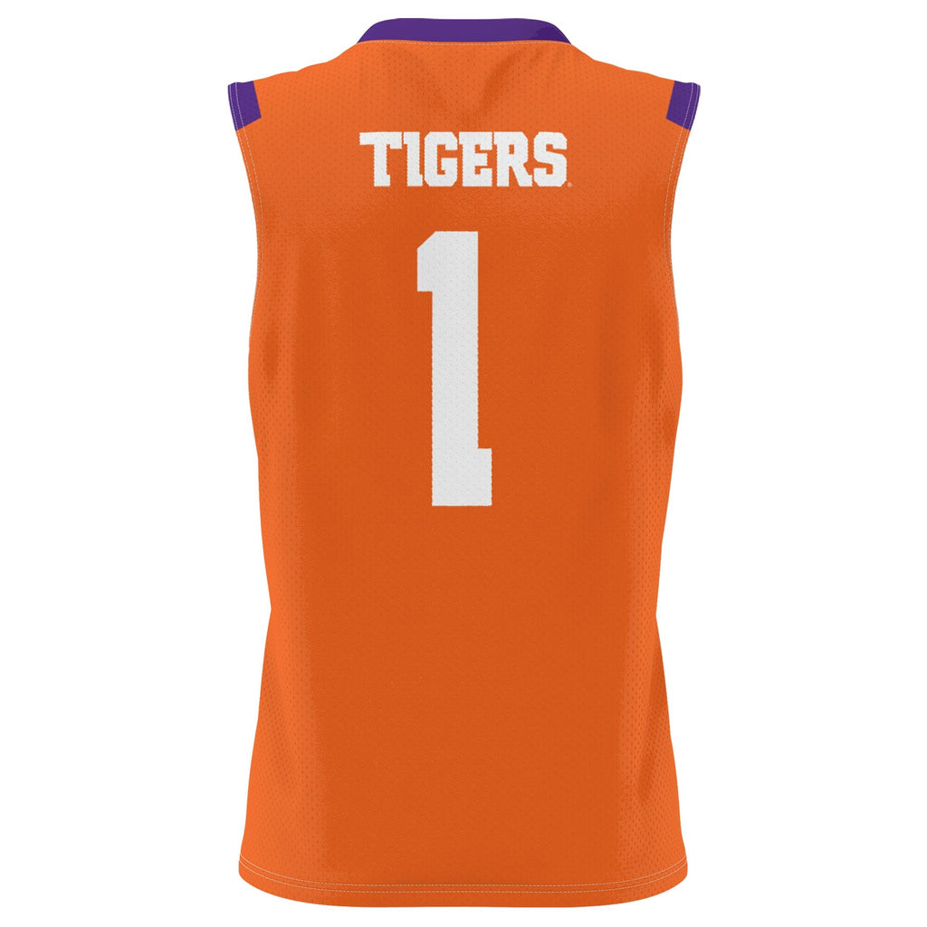 #1 Clemson Tigers Lightweight Basketball Jersey - Orange product image 4, provided for visual reference and product detail