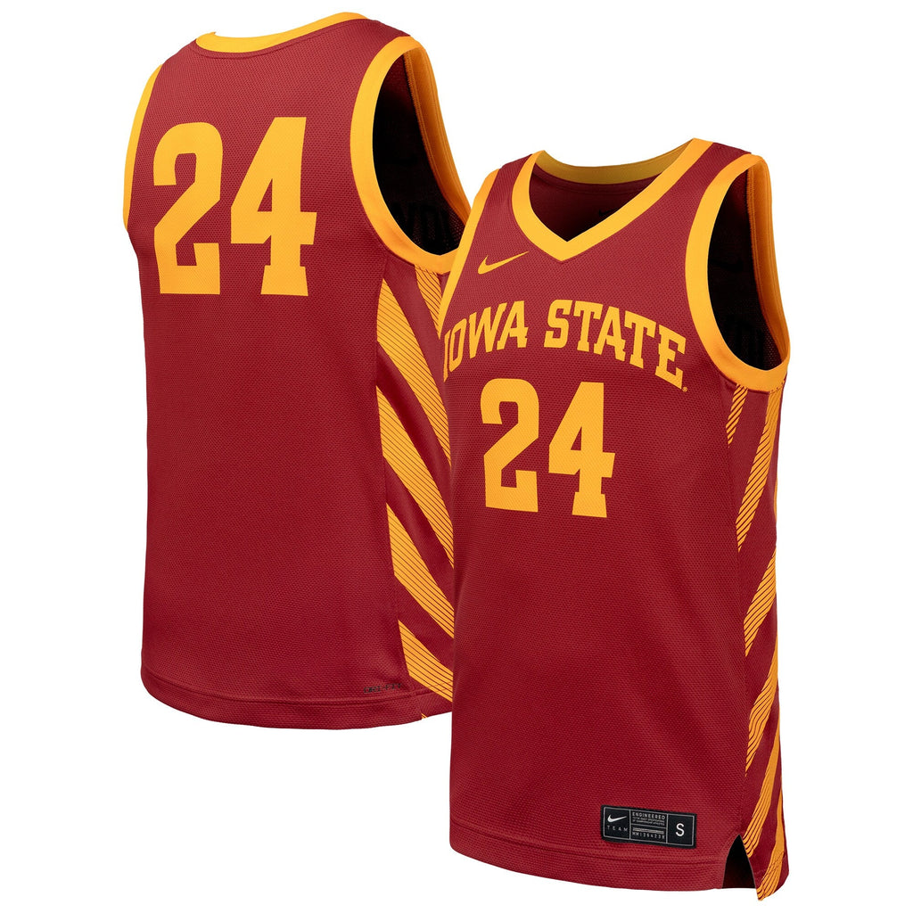 Iowa State Cyclones Replica Basketball Jersey - Cardinal product image 2, provided for visual reference and product detail