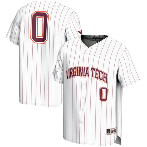 #0 Virginia Tech Hokies Lightweight Baseball Fashion Jersey - White product image 2, provided for visual reference and