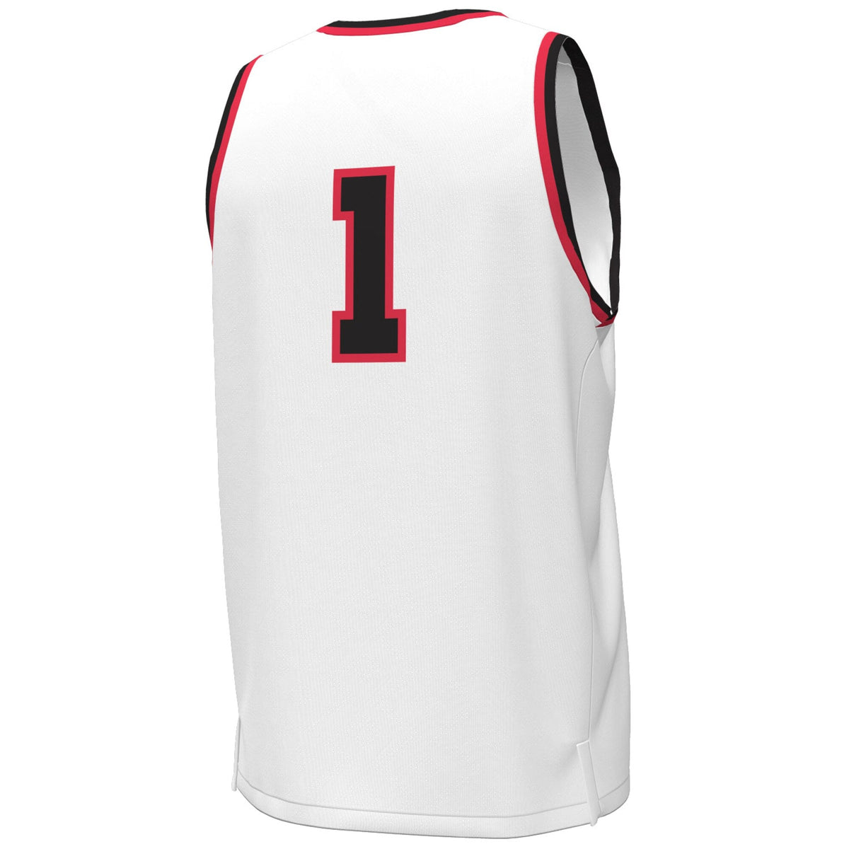 #1 Texas Tech Red Raiders Throwback Replica Basketball Jersey - White product image 4, provided for visual reference and