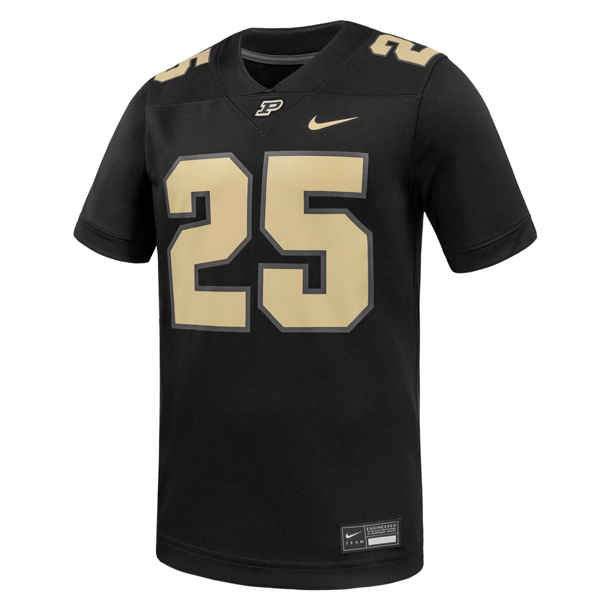 #25 Black Purdue Boilermakers Alternate Game Football Jersey product image 3, provided for visual reference and product