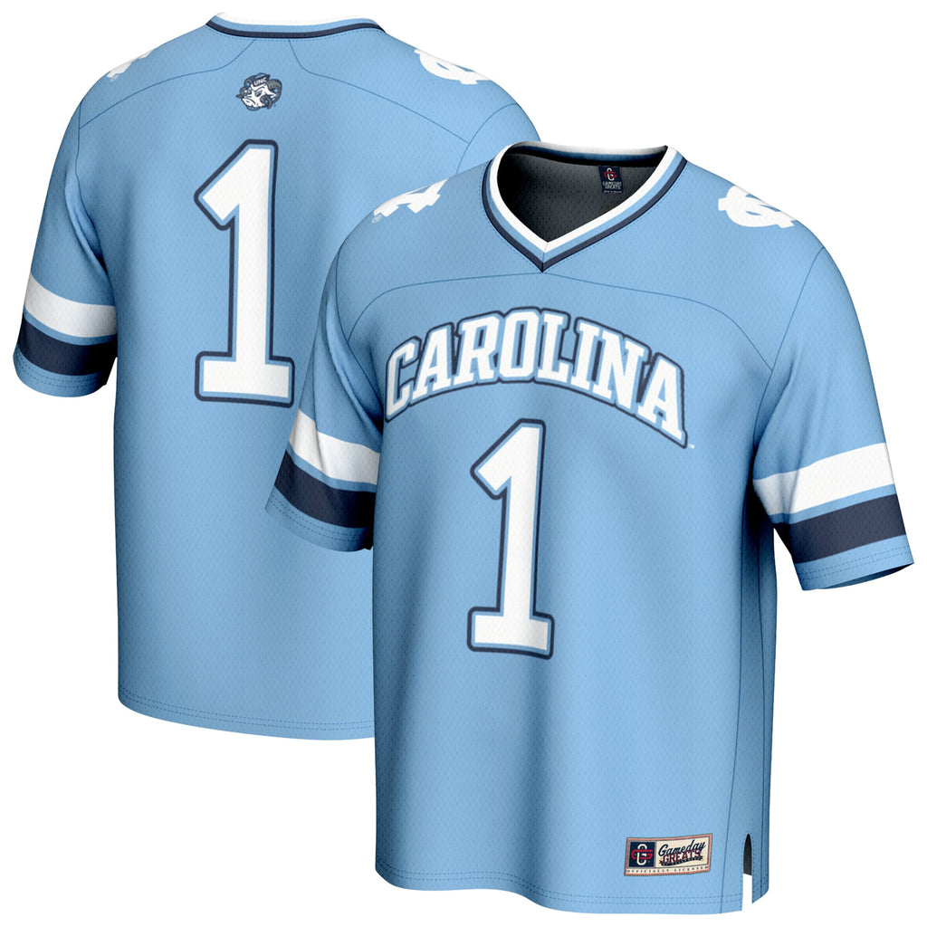 #1 North Carolina Tar Heels Lightweight Collegiate Football Fashion Jersey - Carolina Blue product image 2, provided for