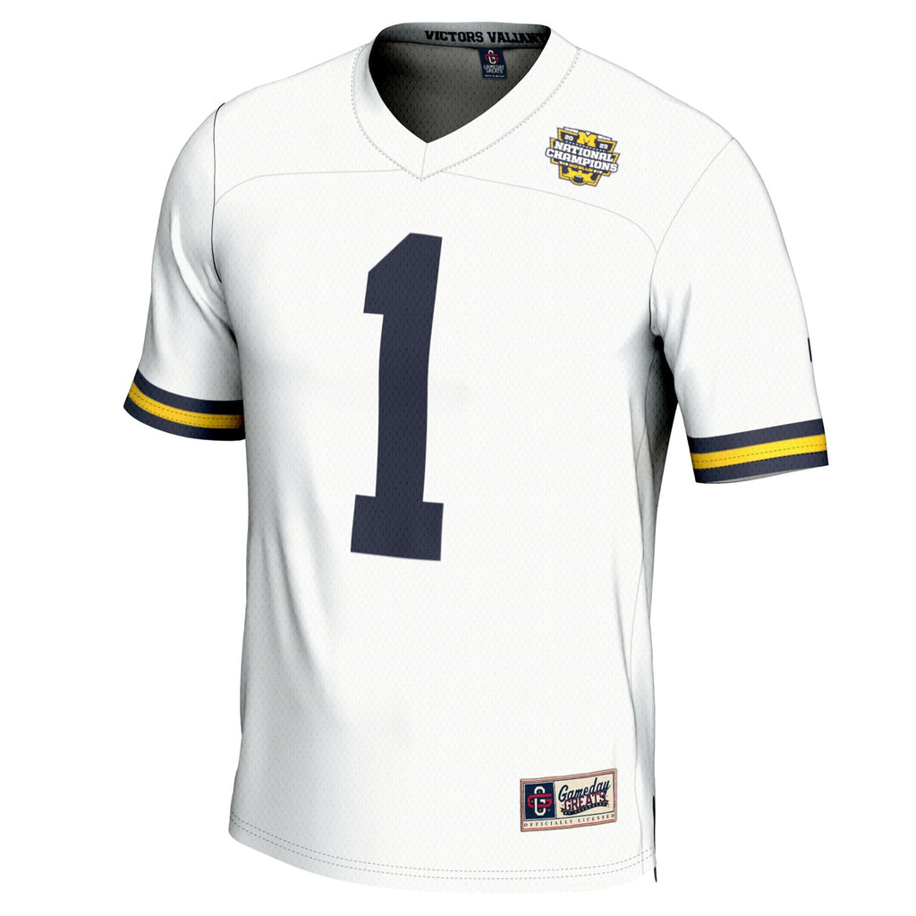 #1 Michigan Wolverines College Football Playoff 2023 National Champions Lightweight Fashion Jersey - White product image 3,
