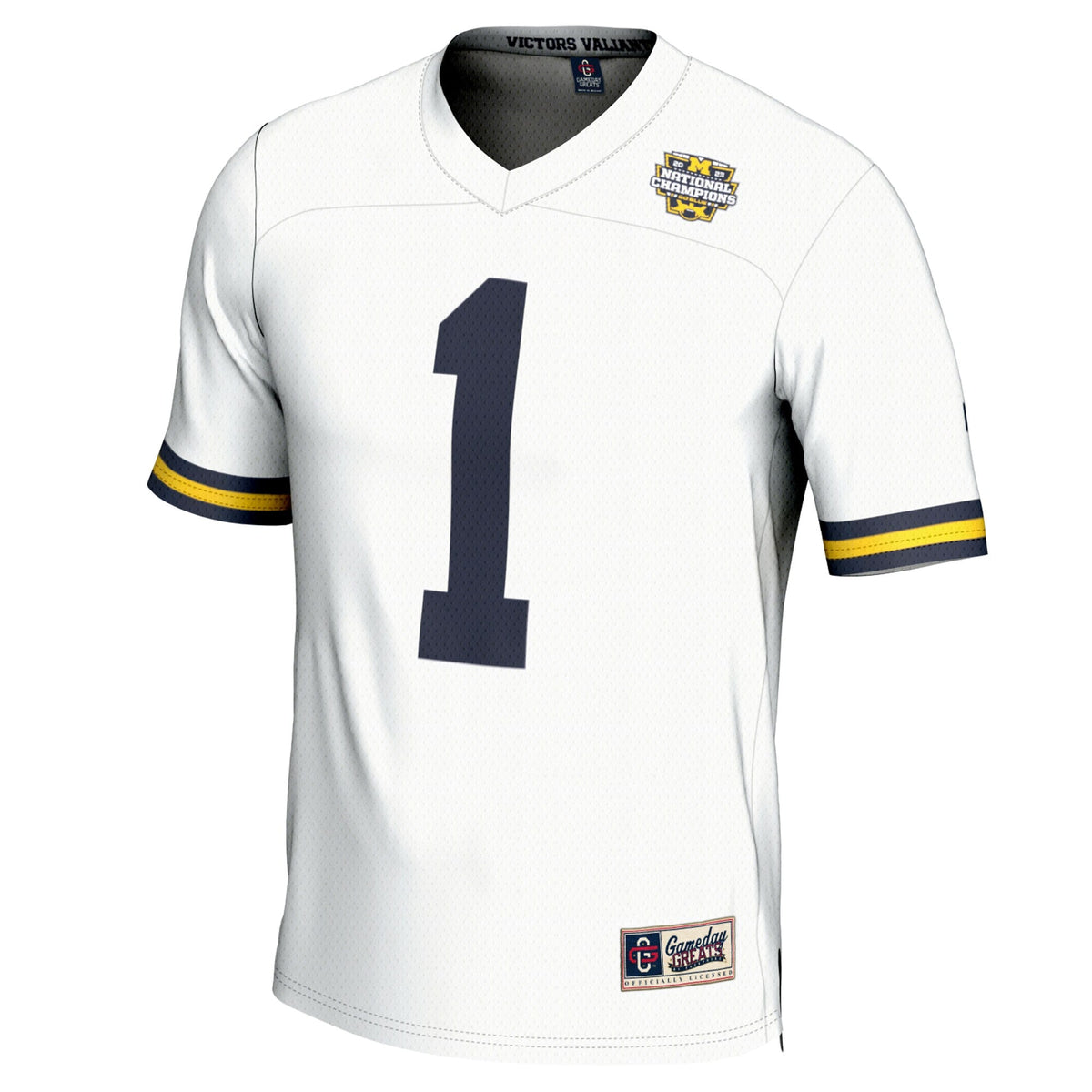 #1 Michigan Wolverines College Football Playoff 2023 National Champions Lightweight Fashion Jersey - White product image 3,