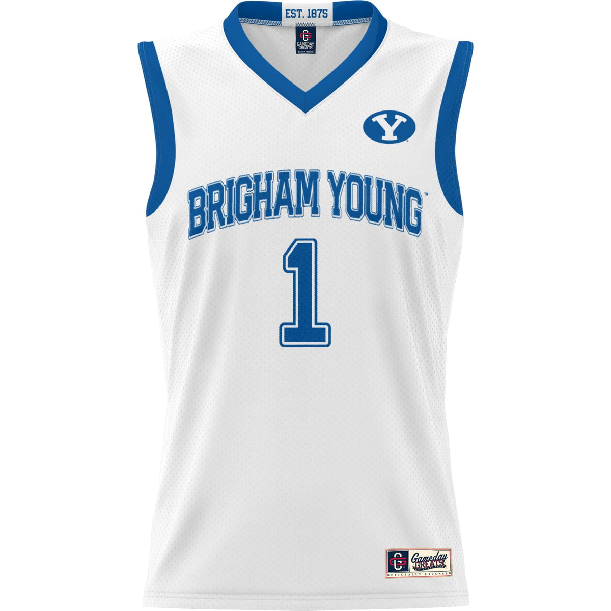 #1 BYU Cougars Lightweight Basketball Jersey - White product image 3, provided for visual reference and product detail review