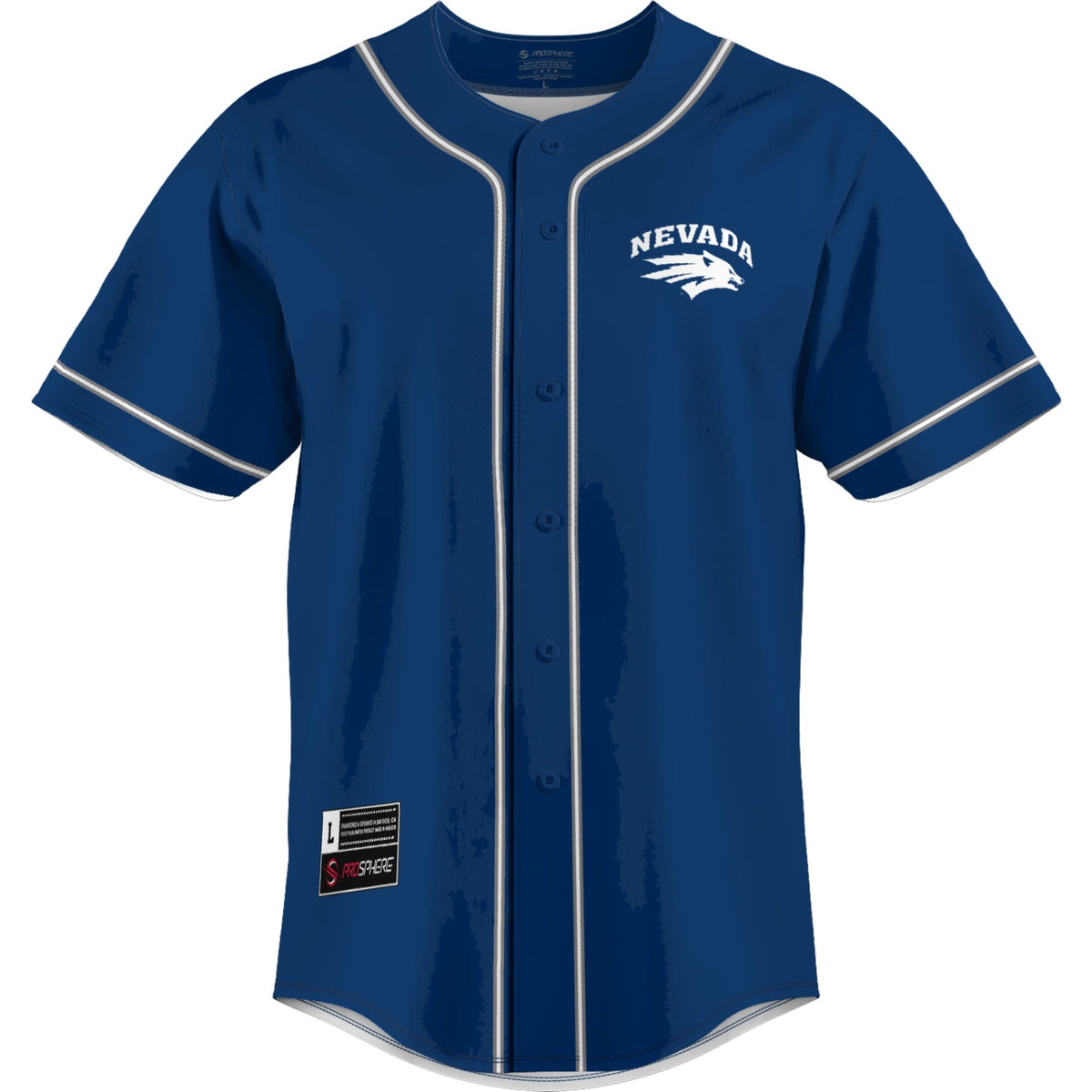 Nevada Wolf Pack Lightweight Baseball Jersey - Blue product image 3, provided for visual reference and product detail review