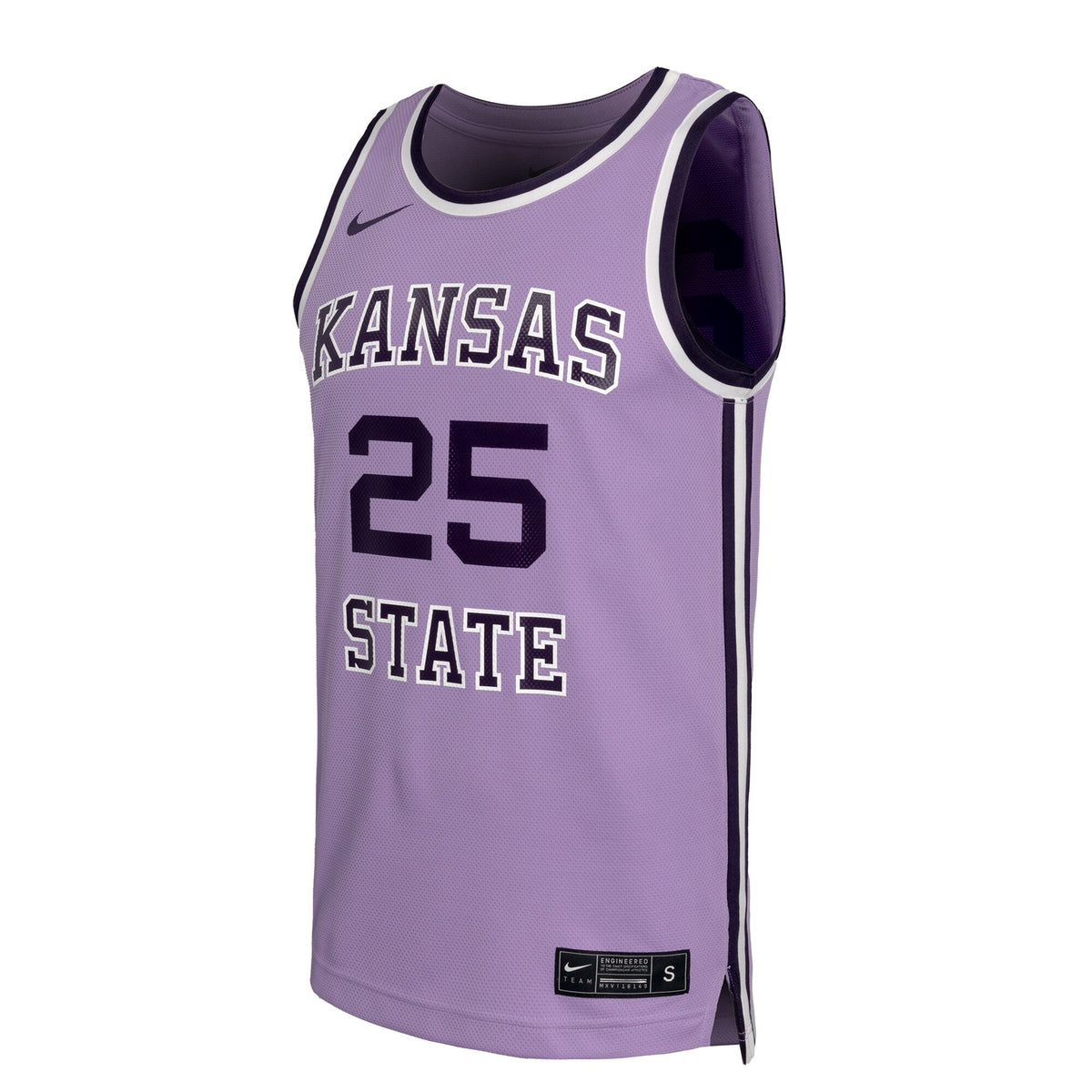 #24 Kansas State Wildcats Retro Replica Basketball Jersey - Lavender product image 3, provided for visual reference and