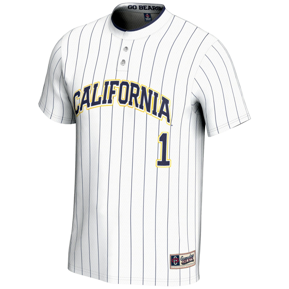 #1 Cal Bears Lightweight Softball Jersey - White product image 3, provided for visual reference and product detail review