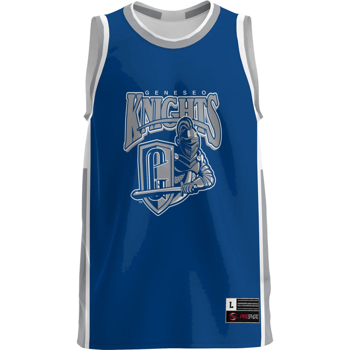 SUNY Geneseo Knights Lightweight Basketball Jersey - Blue product image 3, provided for visual reference and product detail