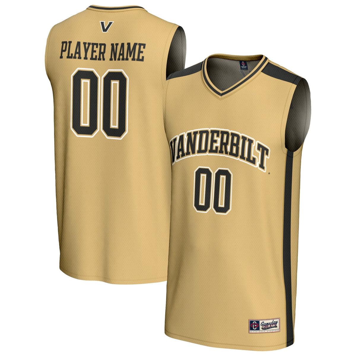 Vanderbilt Commodores NIL Pick-A-Player Lightweight Basketball Fashion Jersey - Gold product image 2, provided for visual
