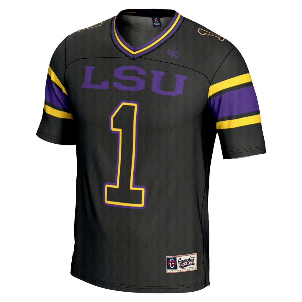 #1 LSU Tigers Endzone Football Jersey - Black product image 3, provided for visual reference and product detail review