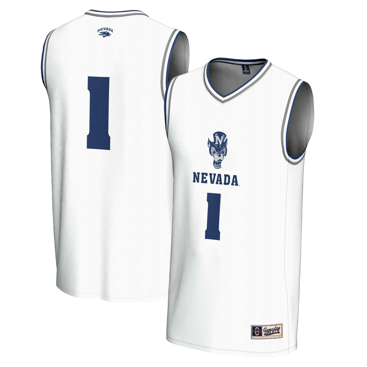 #1 Nevada Wolf Pack Lightweight Basketball Fashion Jersey - White product image 1, provided for visual reference and product