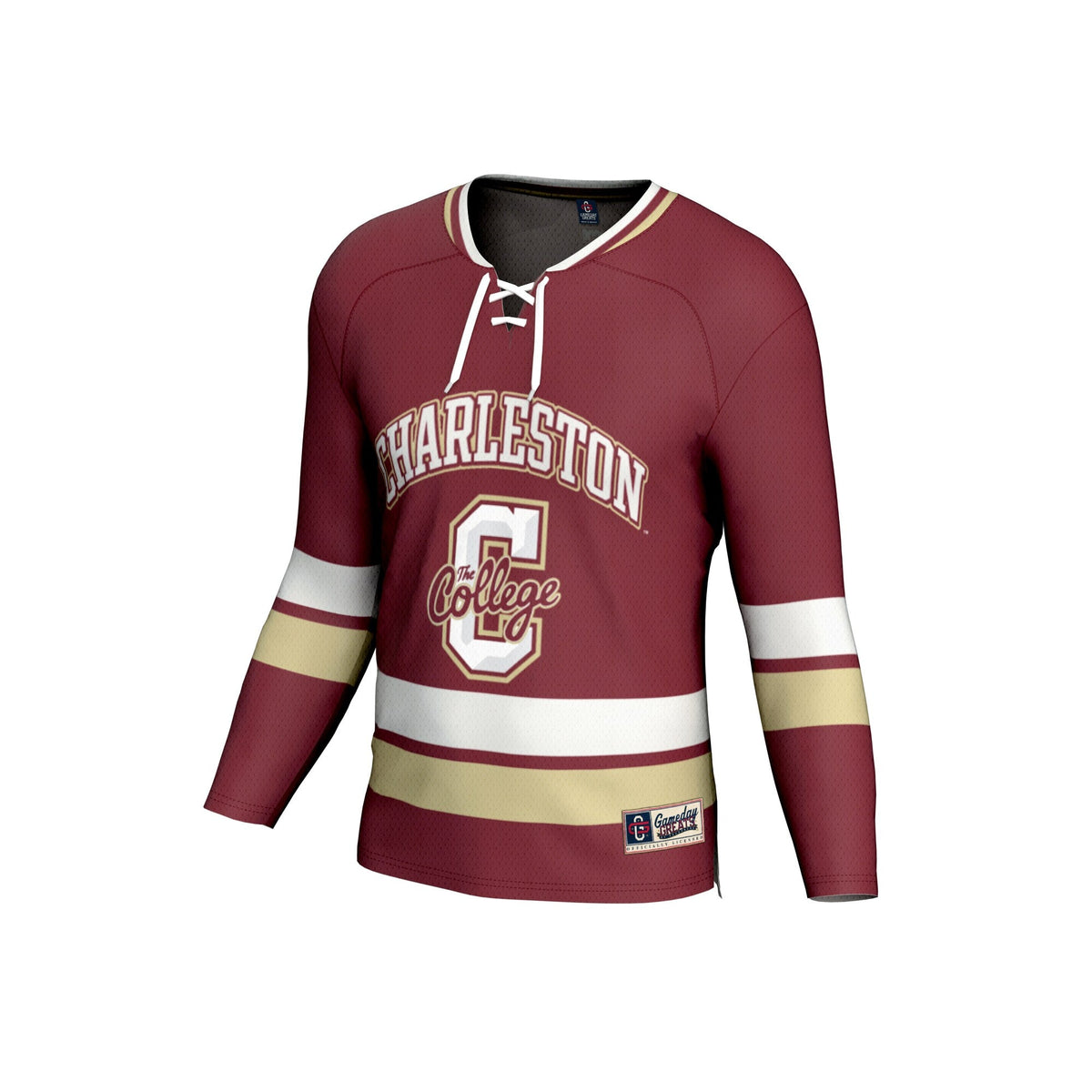 Charleston Cougars Spirit Hockey Jersey - Maroon product image 3, provided for visual reference and product detail review