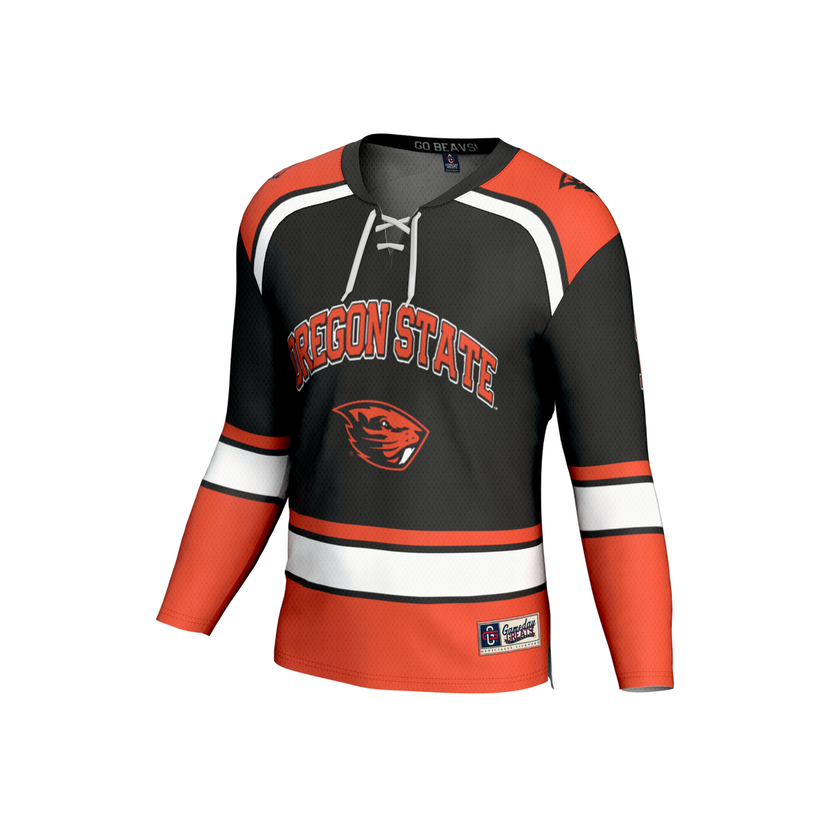 #1 Oregon State Beavers Lightweight Hockey Fashion Jersey - Black product image 3, provided for visual reference and product