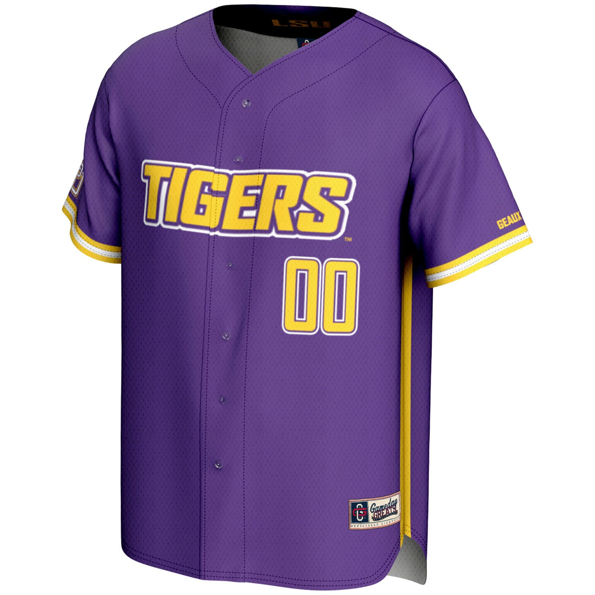 LSU Tigers NIL Pick-A-Player Lightweight Baseball Jersey - Purple product image 3, provided for visual reference and product