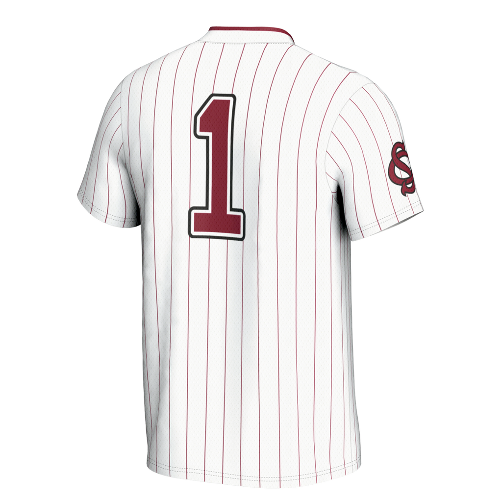 #1 South Carolina Gamecocks Lightweight Softball Jersey - White product image 4, provided for visual reference and product