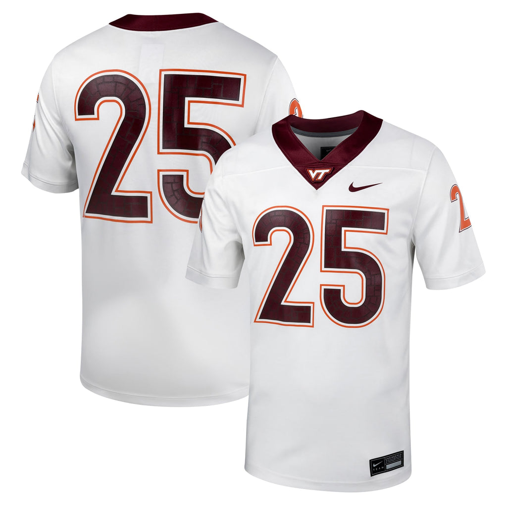 #25 Virginia Tech Hokies Untouchable Football Jersey – White product image 2, provided for visual reference and product
