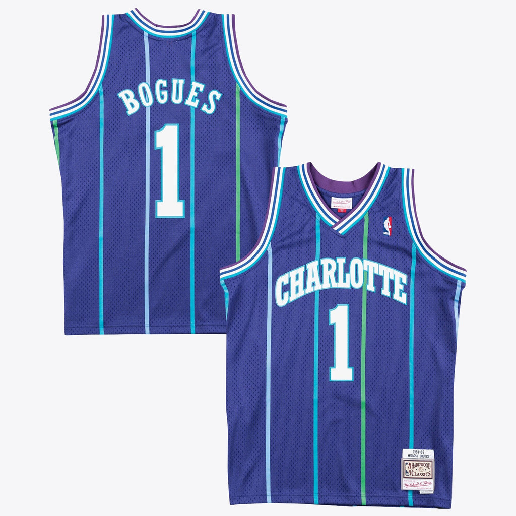 Charlotte Hornets Muggsy Bogues 1994 Swingman Alternate Authentic Jersey - Purple product image 1, provided for visual