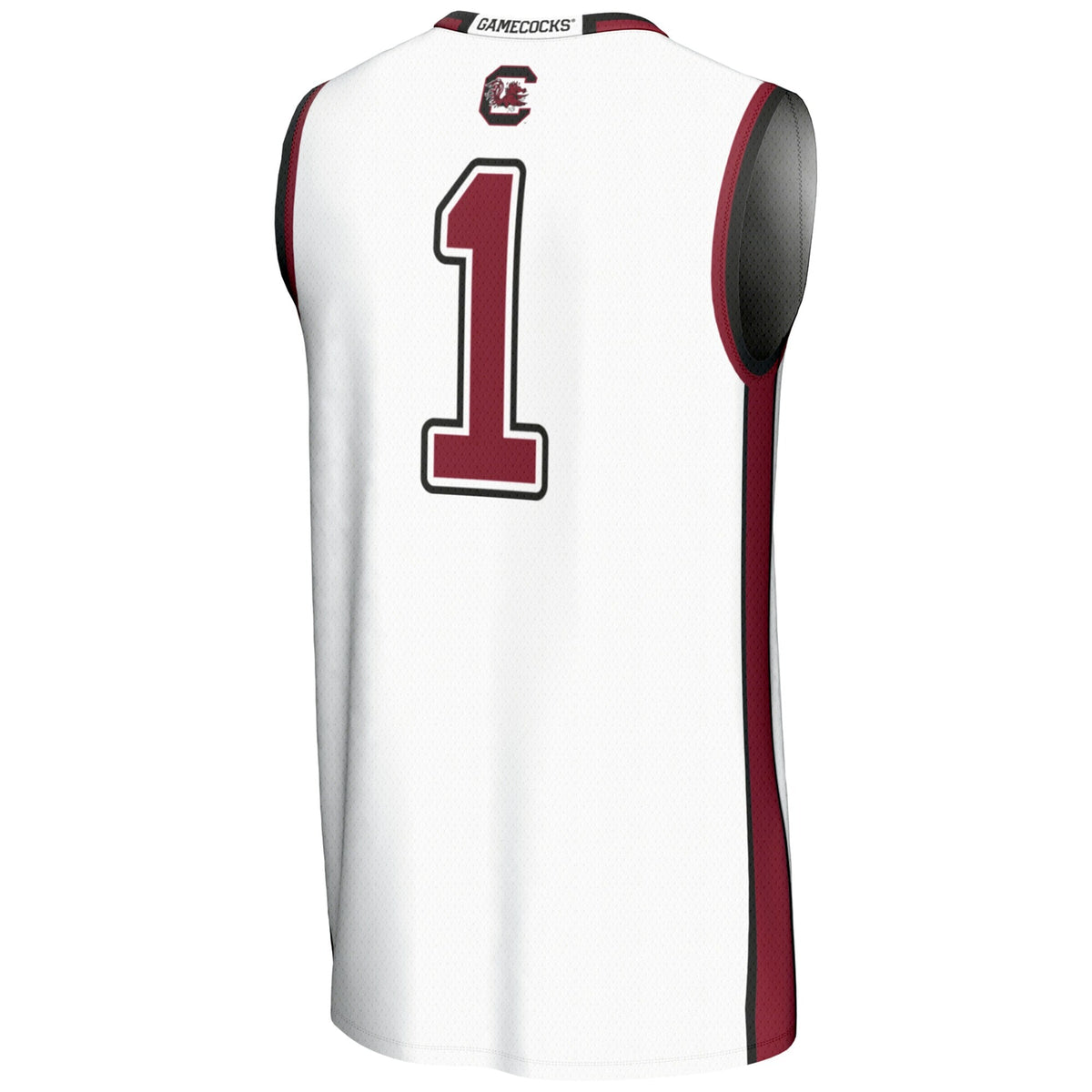 #1 South Carolina Gamecocks Lightweight Basketball Jersey - White product image 4, provided for visual reference and product