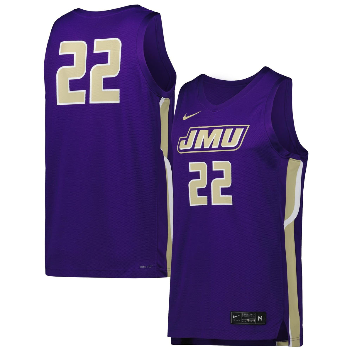 James Madison Dukes Replica Basketball Jersey - Purple product image 1, provided for visual reference and product detail