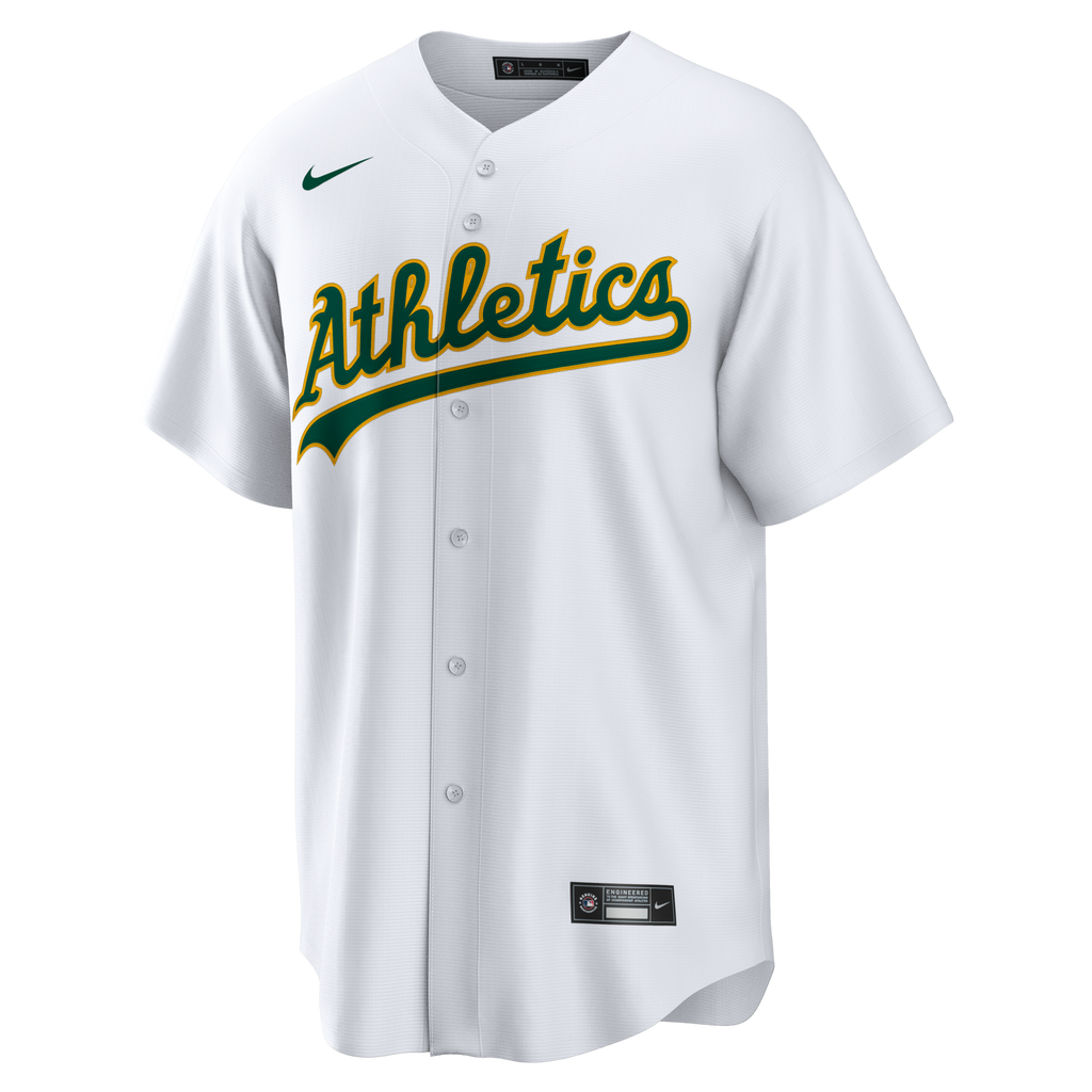 Athletics White Home Big & Tall Replica Jersey product image 3, provided for visual reference and product detail review