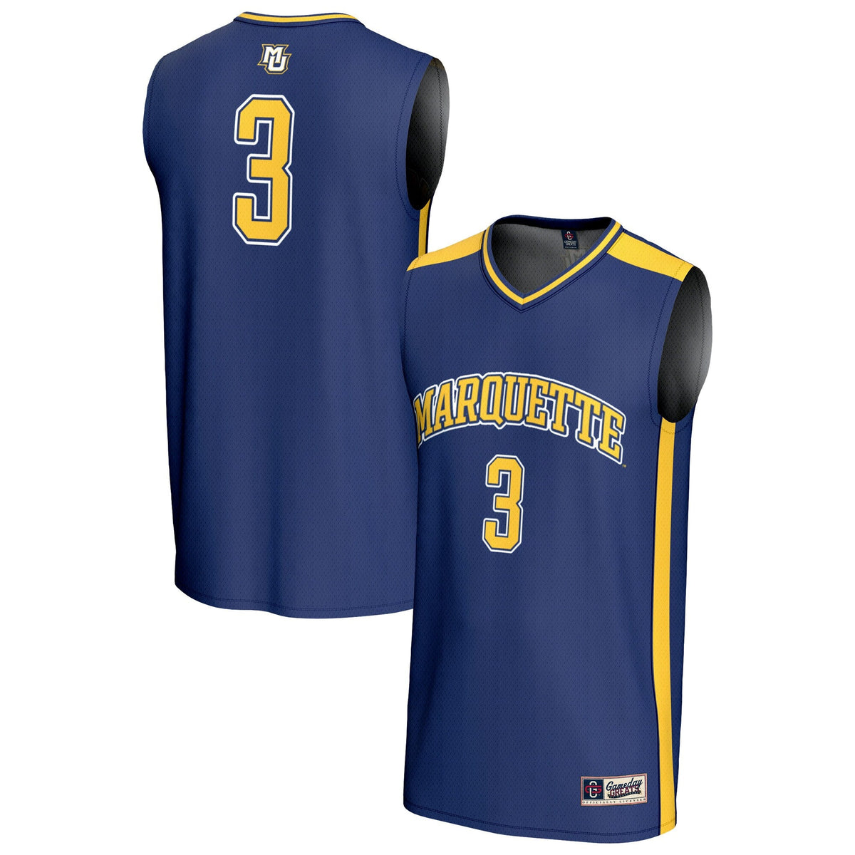 #3 Marquette Golden Eagles Lightweight Basketball Fashion Jersey - Blue product image 1, provided for visual reference and