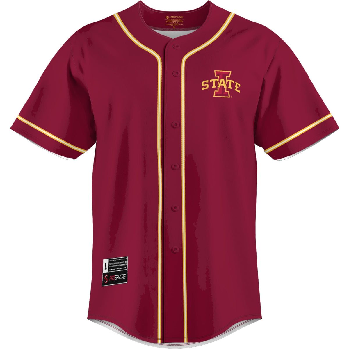 Iowa State Cyclones Lightweight Baseball Jersey - Cardinal product image 3, provided for visual reference and product detail
