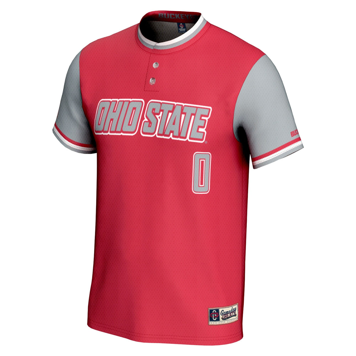 #0 Ohio State Buckeyes Lightweight Softball Jersey - Scarlet product image 3, provided for visual reference and product