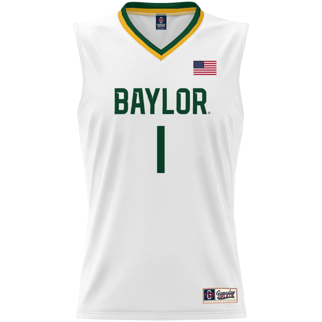 #1 Baylor Bears Lightweight Basketball Jersey - White product image 3, provided for visual reference and product detail