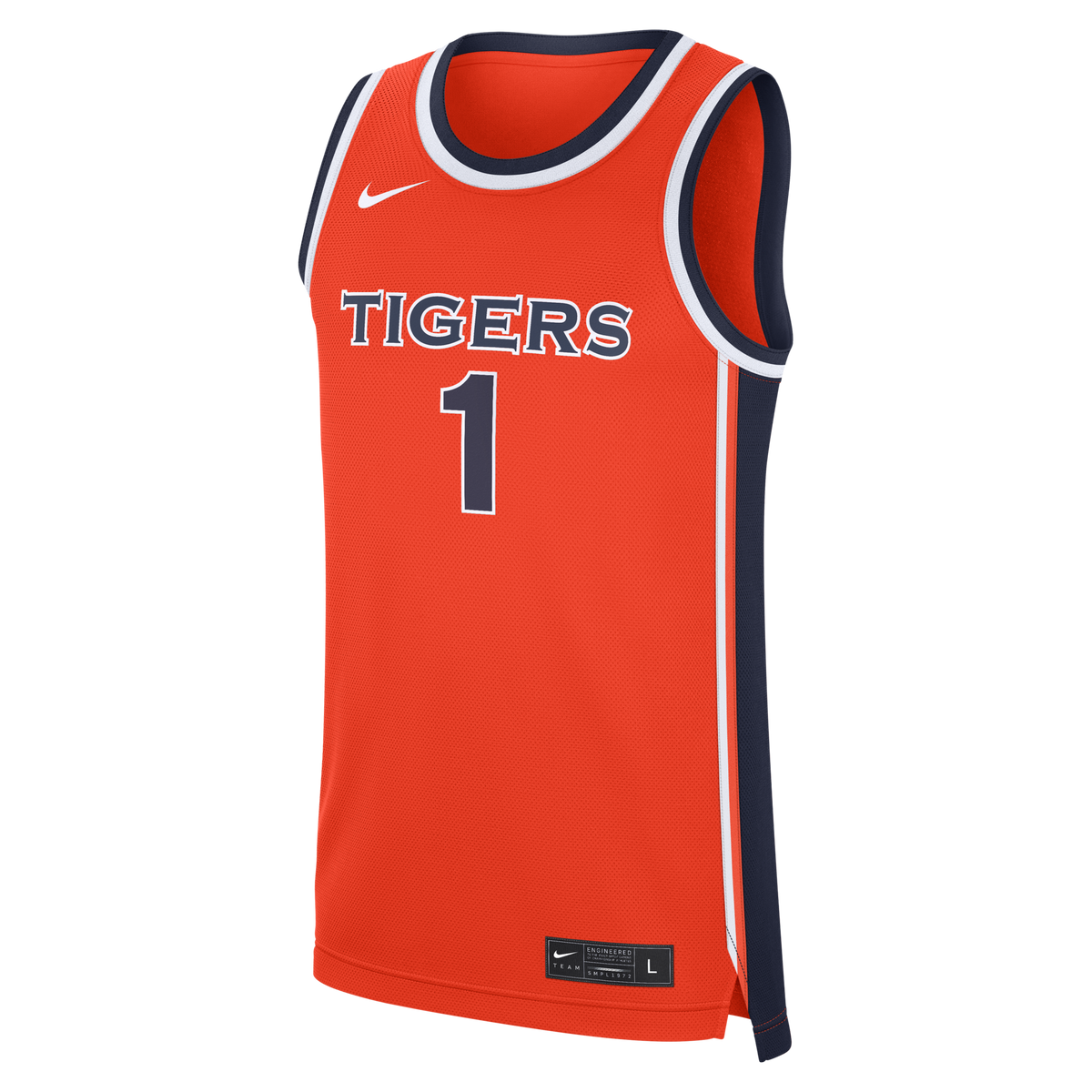Orange Auburn Tigers #1 Alternate War Eagle Replica Basketball Jersey product image 3, provided for visual reference and