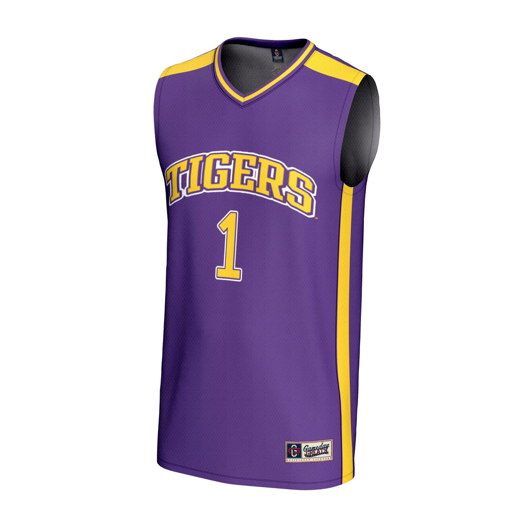 #1 LSU Tigers Lightweight Basketball Fashion Jersey - Purple product image 3, provided for visual reference and product
