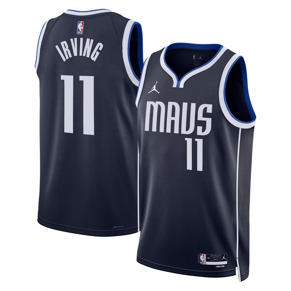 Dallas Mavericks Statement Edition Swingman Jersey - Navy - Kyrie Irving product image 1, provided for visual reference and