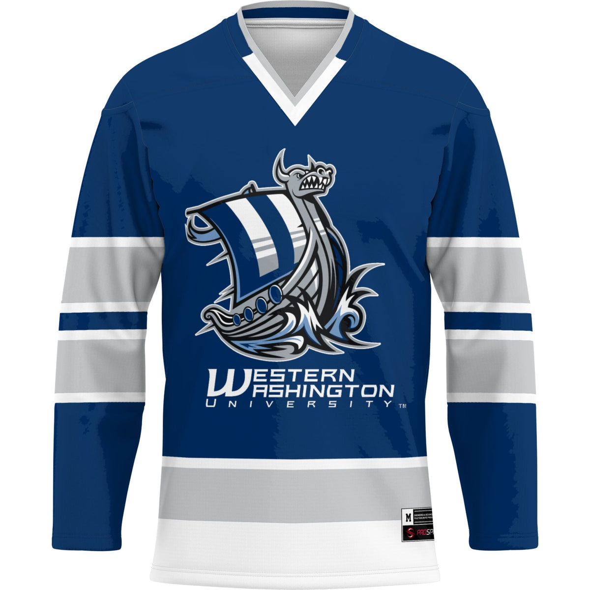 Western Washington Vikings Hockey Jersey - Navy product image 3, provided for visual reference and product detail review