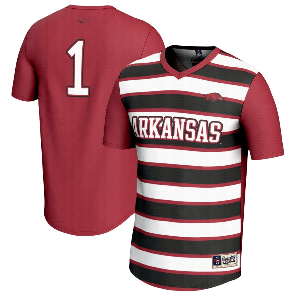 #1 Arkansas Razorbacks Lightweight Soccer Fashion Jersey - Cardinal product image 1, provided for visual reference and
