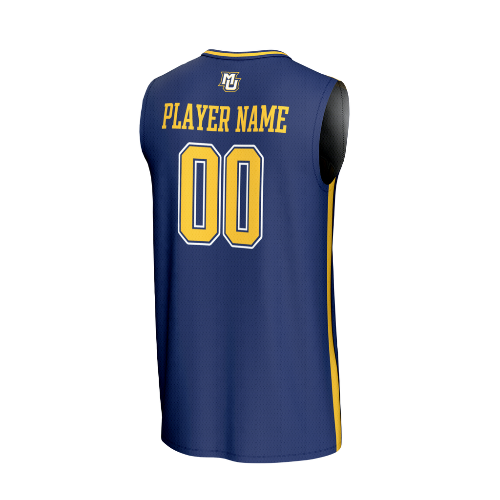 Marquette Golden Eagles NIL Pick-A-Player Lightweight Basketball Fashion Jersey - Blue product image 4, provided for visual