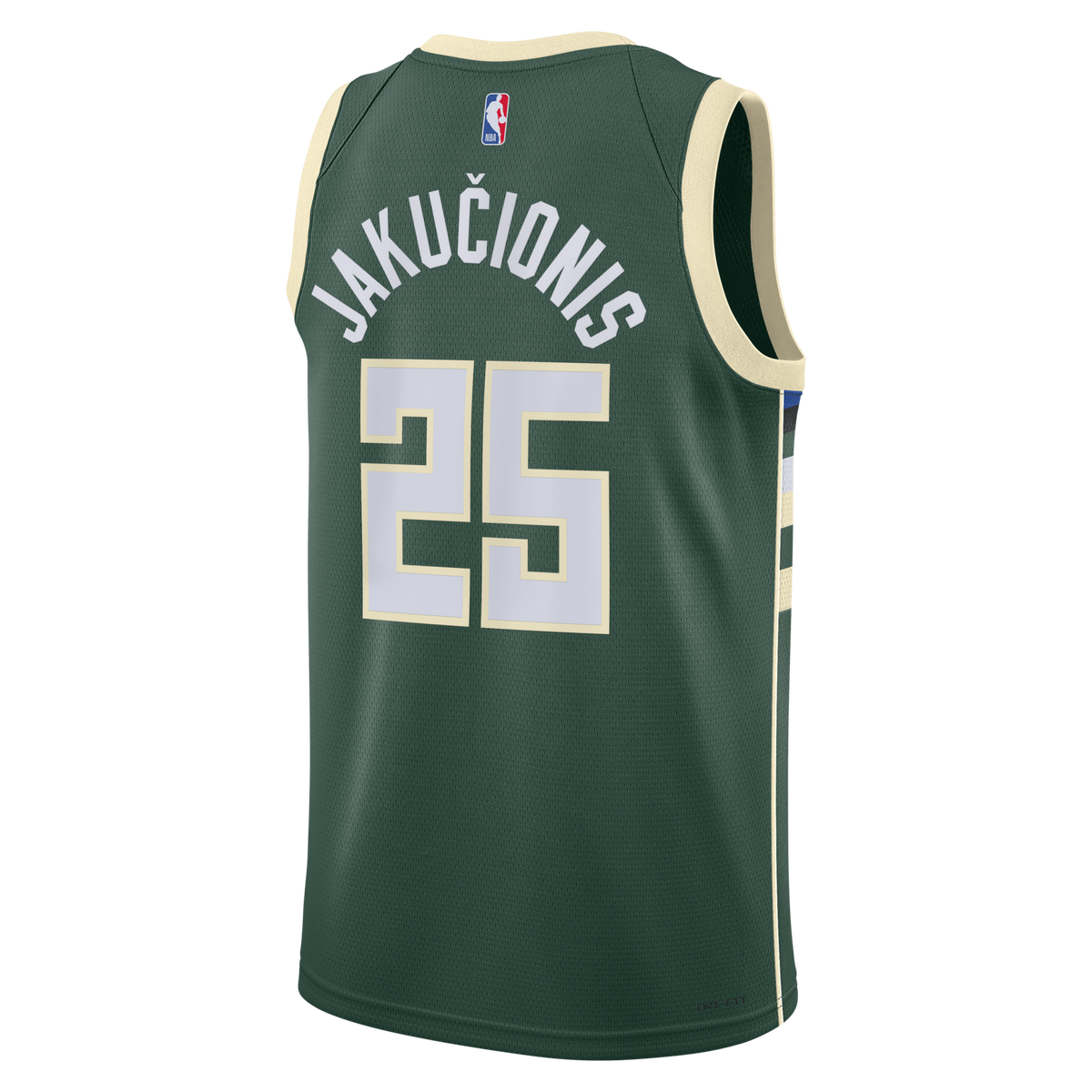 Milwaukee Bucks Icon Edition Swingman Jersey - White - Kasparas Jakučionis product image 4, provided for visual reference