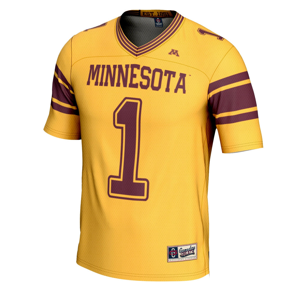 #1 Minnesota Golden Gophers Football Jersey – Gold product image 3, provided for visual reference and product detail review
