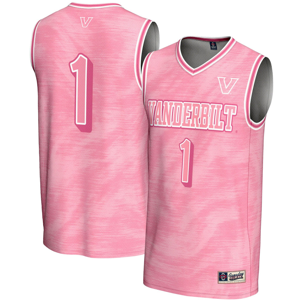 #1 Vanderbilt Commodores Lightweight Basketball Fashion Jersey - Pink product image 1, provided for visual reference and
