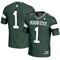 #1 Michigan State Spartans Endzone Football Jersey - Green product image 1, provided for visual reference and product detail