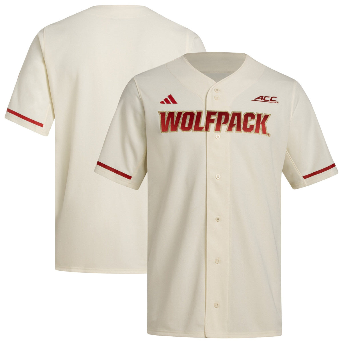 NC State Wolfpack Replica Baseball Jersey - Cream product image 2, provided for visual reference and product detail review