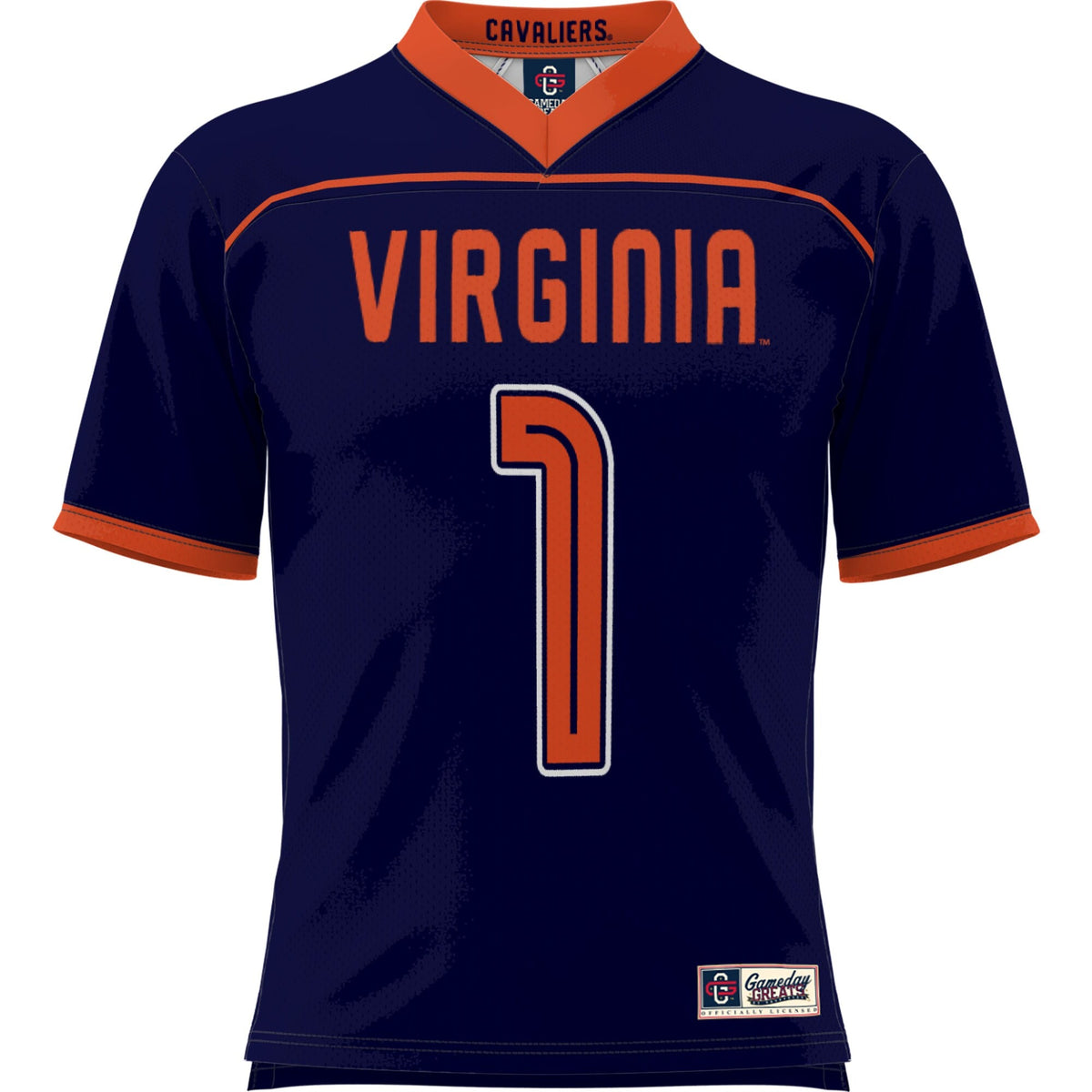 Virginia Cavaliers #1 Lightweight Lacrosse Jersey - Navy product image 3, provided for visual reference and product detail