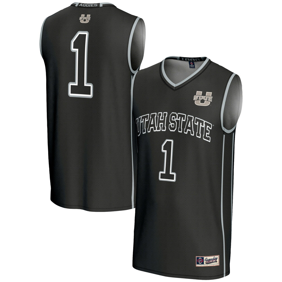 #1 Utah State Aggies Lightweight Basketball Jersey - Black product image 1, provided for visual reference and product detail